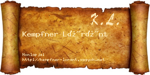 Kempfner Lóránt névjegykártya