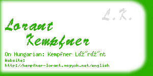 lorant kempfner business card